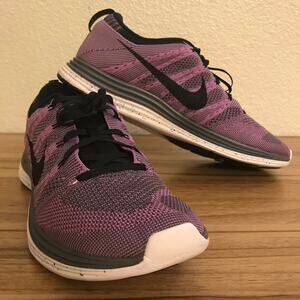 Nike Flyknit Lunar 1+ One+ Men's Size 8.5 Purple Black Racer Grey Air Max